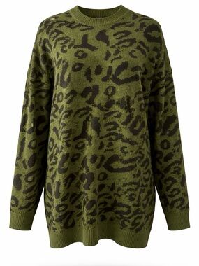 ✨Olive Luxe Leopard Knit Sweater | Effortlessly Chic Statement Piece | SMALL